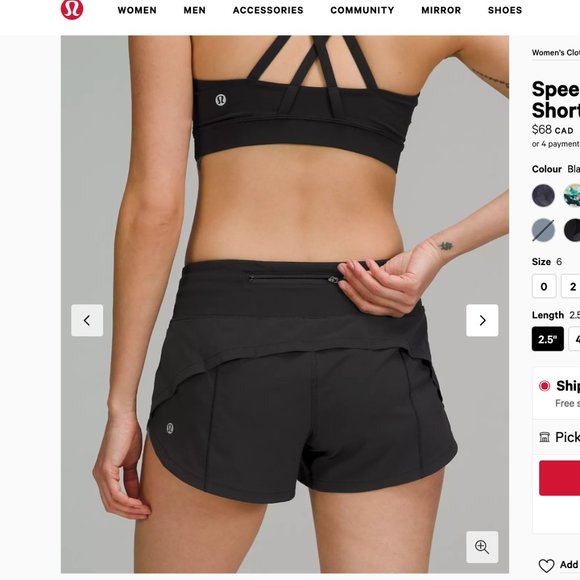 lululemon speed up shorts size 6 - Picture 2 of 15
